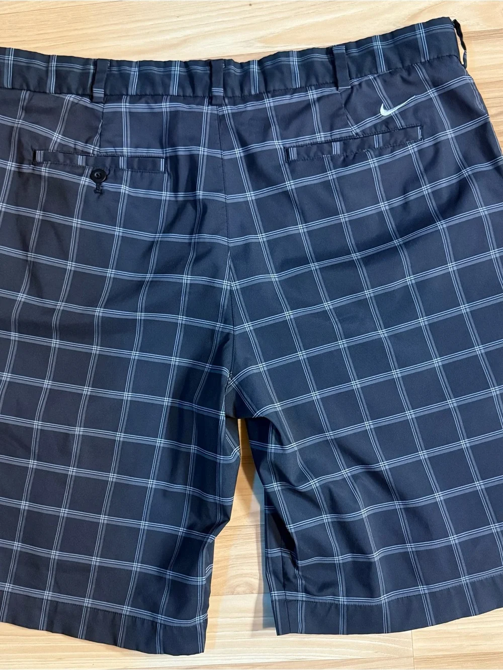 Nike Men's Navy Plaid Golf Performance Shorts